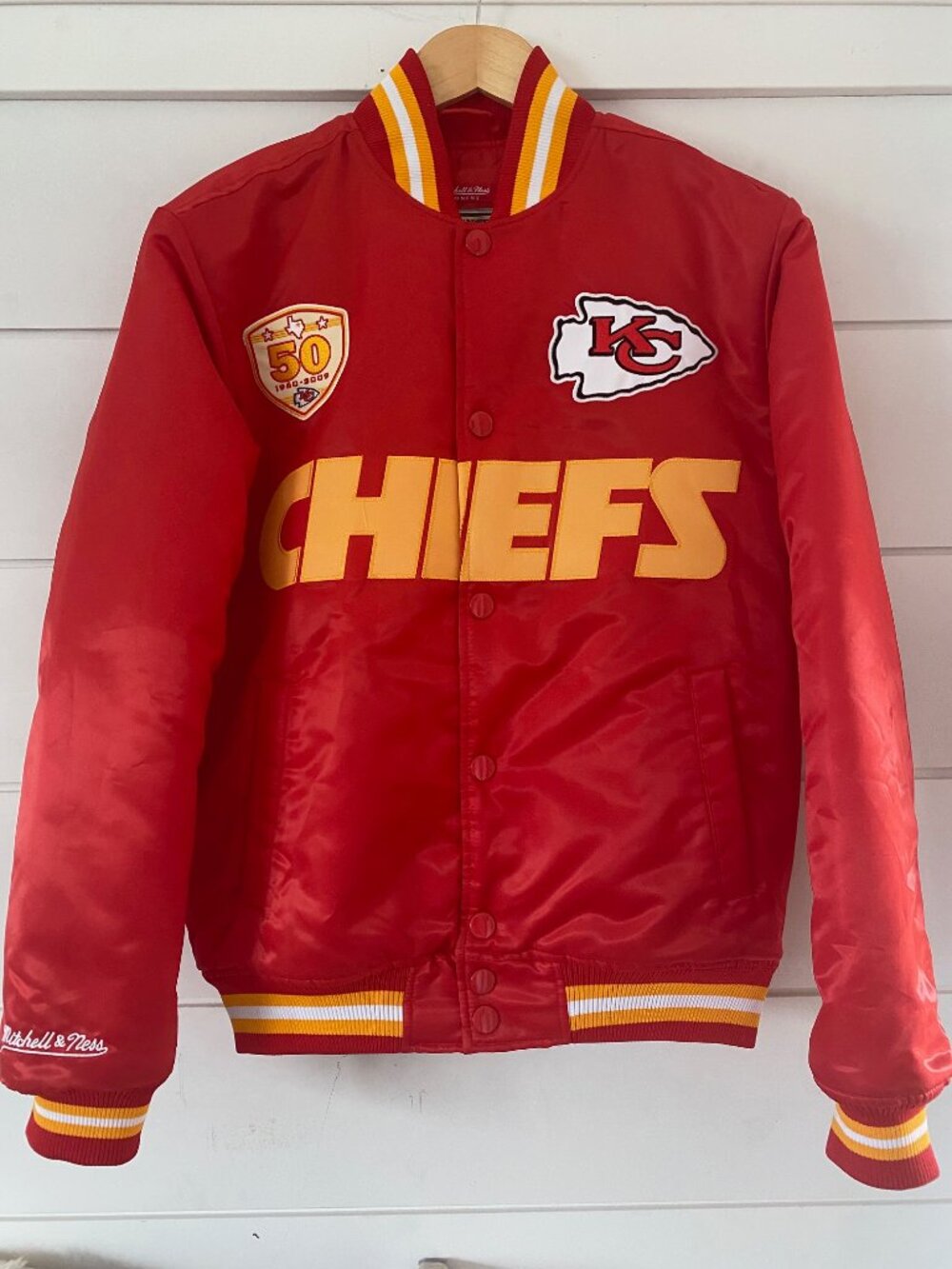 Kansas City Chiefs Bomber Jacket Michell & Ness Hardwood Classics Small